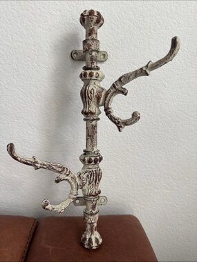 French Country Branch Cast Iron Swivel Wall Hook Tree